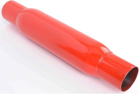 كاتم صوت JEGS Glasspack | مدخل/مخرج معرف 2 بوصة | قطر الجسم 3.5 بوصة | الطول الإجمالي 30.48 سم | لمسة نهائية باللون الأحمر بدرجة حرارة عالية in Kuwait