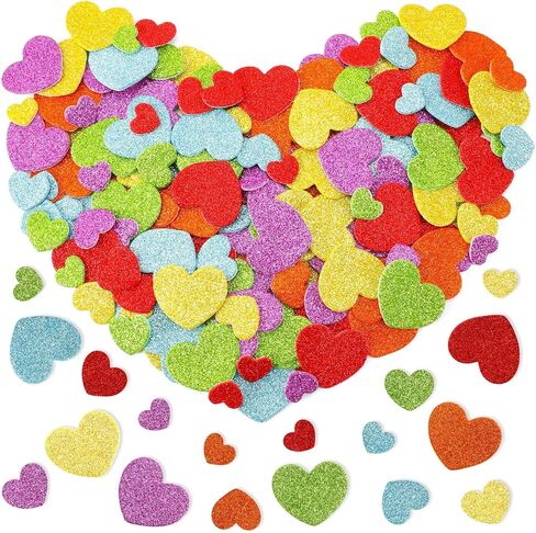 Fall Leaf Foam Sticker, JULBEAR 300Pcs Autumn Thanksgiving Glitter Maple Leaves Self Adhesive Foam Stickers for Kids Thanksgiving Party Favors DIY Crafts Thanksgiving Decorations in Kuwait