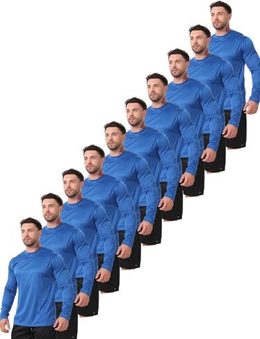 10 Pack Long Sleeve t Shirt for Men Mens Tee Shirts Workout T Shirt for Running Quick Dry T-Shirts in Saudi Arabia