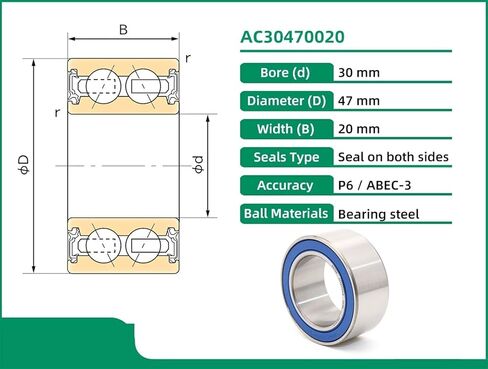 AC30470020 30X47X20 30BD4720 Air Conditioner A/C Compressor Clutch Pulley Bearing 1Pcs in Kuwait