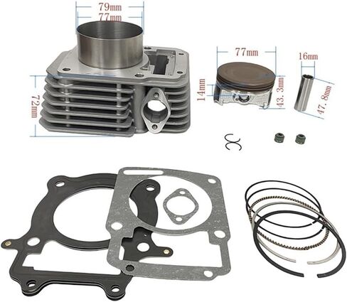 77mm piston cylinder liners suitable for CPS350 cylinders, also suitable for Italika Vortx 250 172FMM engine parts replacement in Kuwait