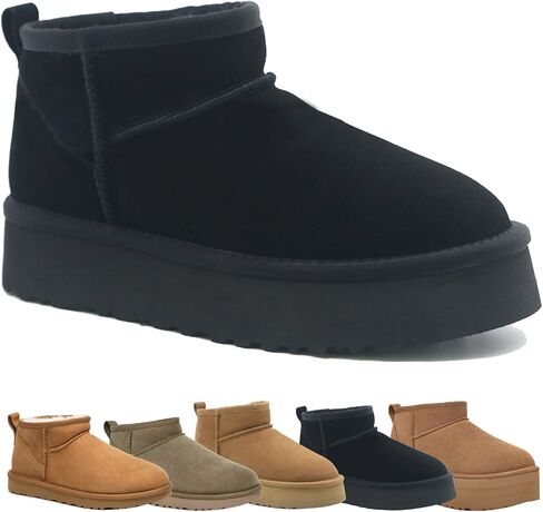 أحذية أطفال منصة لفتاة الموضة الكلاسيكية الفراء الصوف اصطف أحذية صغيرة كبيرة للأطفال الدافئة في الهواء الطلق داخلي منزل عدم الانزلاق أحذية الكاحل طفل صغير أحذية الثلوج الأولاد in Kuwait