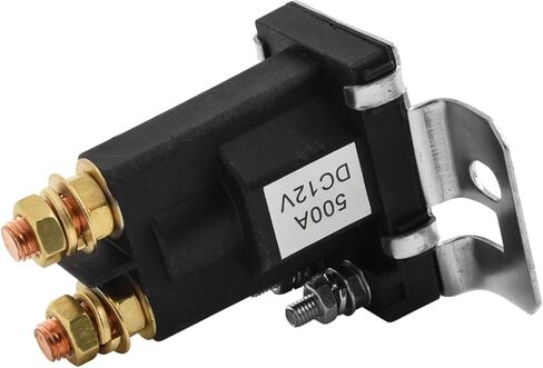 500A DC 12V High-Current Starter for Relay for SPST Auto Contactor – Dual Battery Isolator for Relay, Water-Resistant Black Phenolic Housing, Automotive Grade, 2.8" x 2.2" x 3.3" in Saudi Arabia