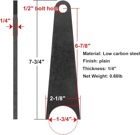 4 Pack 7-3/4" Tall Weld-On Shock Mount Tabs for 1-3/4" Round Tube, 1/2" Hole, Chassis Tube Mount Brackets in Saudi Arabia