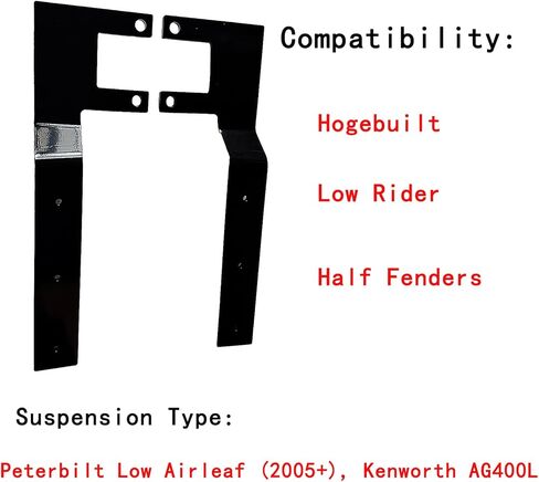 Shift Blind Mount Front Brackets For Stainless Steel Half Fender Peterbilt Low Airleaf (2005+), for AG400L Suspensions Hogebuilt Low Rider Half Fenders in Saudi Arabia