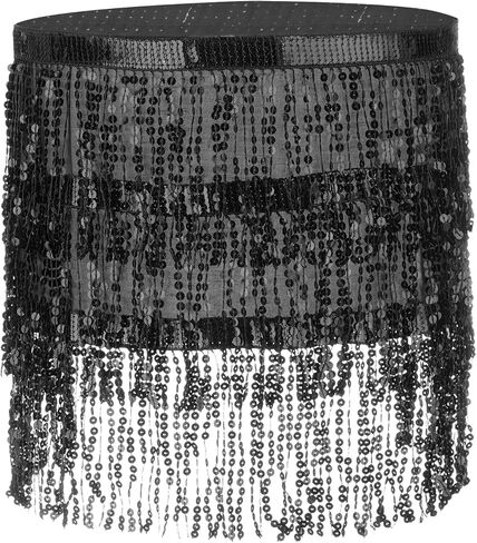 PATIKIL Women's Sequin Tassel Skirts, Rave Fringe Sparkle Skirt Belly in Saudi Arabia