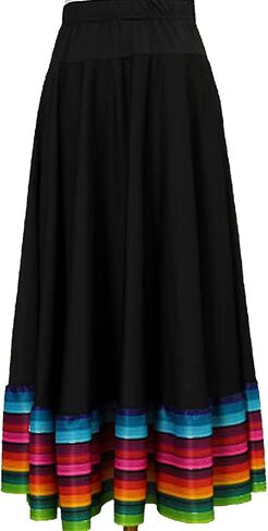 Women Layers Long Full Skirt for Spanish Flamenco Belly Dance Mexico Ballet Folklorico Practice Performance in Saudi Arabia