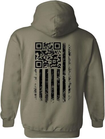 Trenz Shirt Company American Flag 47th President Dance QR Code Funny Graphic Hoodie in Saudi Arabia