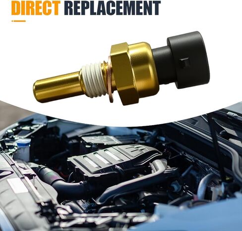 مستشعر درجة حرارة سائل تبريد المحرك، OEM#19236568 15326388 ملحقات استبدال مستشعر درجة حرارة سائل تبريد محرك السيارات، مناسب لمعظم السيارات وسيارات الدفع الرباعي والشاحنات (ذهبي) in Kuwait