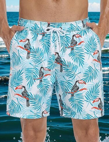 Men's Swim Trunks Coconut Treeed Summer Vacation Loose Sports Drawstring Board Shorts in Saudi Arabia