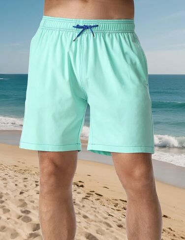 Men's Swim Trunks Elastic Waist Quick Dry Board Shorts for Men with Liner in Saudi Arabia