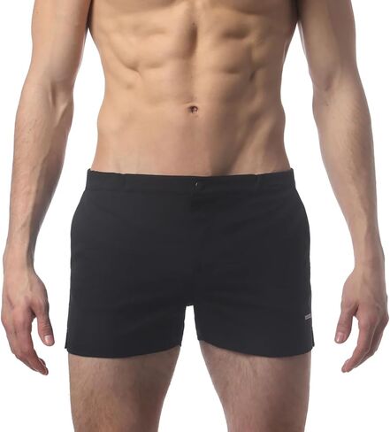 parke & ronen Men’s Swim Trunks, Retro-Inspired 2" Solid Stretch Inseam Slim Fit Swim Shorts with Mesh Lining in Saudi Arabia