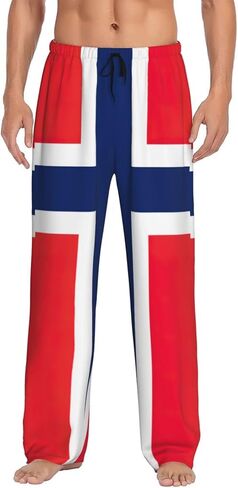 Norwegian flag print Pajama Pants Ultra Lightweight Pjs Bottoms Sleepwear Bottom Pants with Pocket Drawstring in Saudi Arabia