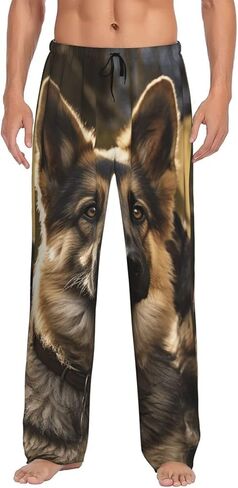 Mens Pajama Pants With Pockets, Soft Lightweight Lounge Bottoms German Shepherd Sleepwear Pj For Men in Saudi Arabia