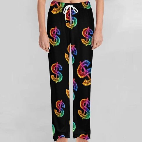 Rainbow Dollar Sign Men's Pajama Pants Soft Lounge Bottoms Sleepwear for Women in Saudi Arabia