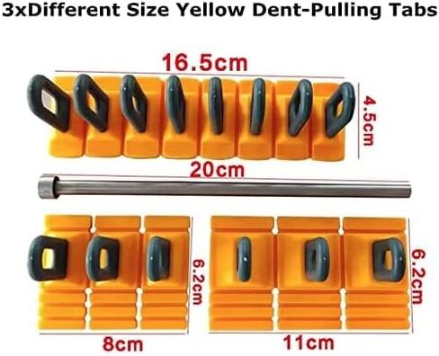 Car Dent Repair Tools Heavy Duty Paintless Repair Removal Tools Strong Dent Puller Handle Lifter Yellow Glue Tabs Powerful Body Repair Dent Remover Tool Kit (Yellow) in Saudi Arabia