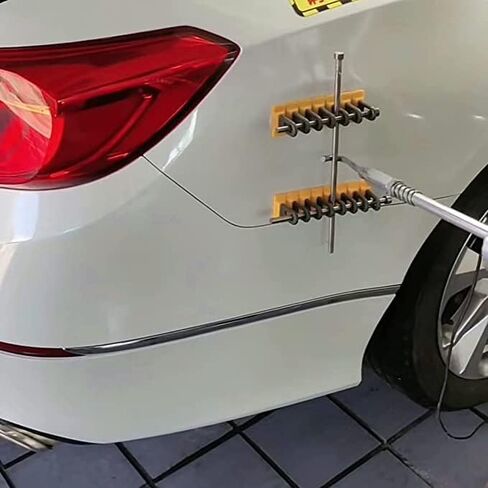 Car Dent Repair Tools Heavy Duty Paintless Repair Removal Tools Strong Dent Puller Handle Lifter Yellow Glue Tabs Powerful Body Repair Dent Remover Tool Kit (Yellow) in Saudi Arabia