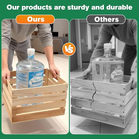 3 قطع من صناديق الصناديق الخشبية الكبيرة لتخزين ديكو وصناديق خشبية مع مقابض مزخرفة للحرف الفنية للتخزين المنزلي والمكتب (15.7 × 11.8 × 10.5 بوصة) in Kuwait