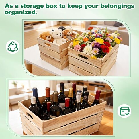3 قطع من صناديق الصناديق الخشبية الكبيرة لتخزين ديكو وصناديق خشبية مع مقابض مزخرفة للحرف الفنية للتخزين المنزلي والمكتب (15.7 × 11.8 × 10.5 بوصة) in Kuwait
