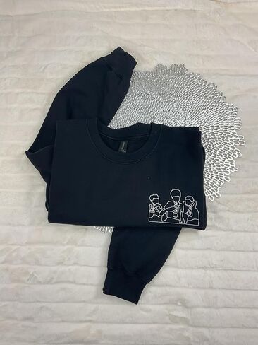 Custom Embroidered Portrait Sweatshirt from Photo Personalized Outline Picture Photo Gift for Couple in Saudi Arabia