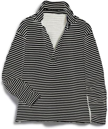 Zontroldy Sweatshirt for Womens Solid Color/Stripe Shirts Long Sleeve V Neck Polo Collared Fall Outfits Tops in Saudi Arabia