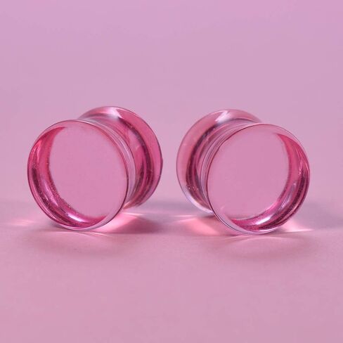 12Pcs Colored Transparent Acrylic Ear Tunnel Piercings and Gauge Ear Stretching Kit Double Flared Plug 2g-1'' (9/16''(14mm)) in Saudi Arabia