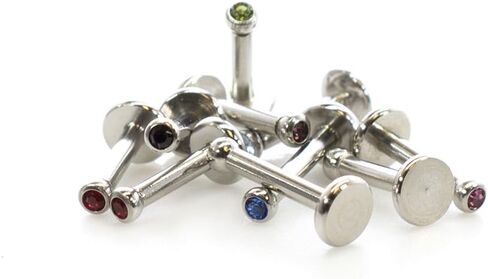 مجموعة مجوهرات BodyJewelryOnline Labret مكونة من 10 قطع مع أحجار تشيكوسلوفاكيا 14G مترابطة داخليًا in Saudi Arabia