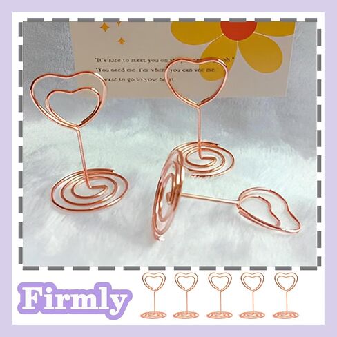 CUNGLIN حامل رقم الجدول مكان حامل البطاقة حامل 20 حزمة، حامل شكل قلب ذهبي لحفلات الزفاف صور صغيرة بطاقات اللعب حامل الصورة القائمة مذكرة عيد الميلاد حامل بطاقة كليب in Kuwait