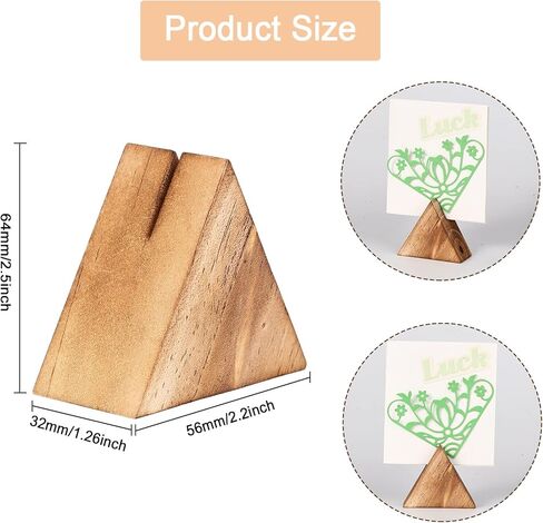 CHGCRAFT 10Pcs Triangle Wood Photo Holder Table Numbers Sign Holders Wooden Place Card Holders Name Photo Picture Holders for Wedding Party Birthday, 56x64x32mm in Saudi Arabia