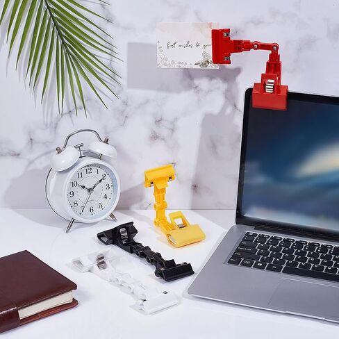 4 قطع من حامل المستندات القابل للتعديل من AHANDMAKER، 4 ألوان حامل ورق مرن قابل للتدوير للكتابة، مشبك على اللافتة لسطح الطاولة، مشبك حامل ورق النسخ لملحقات حامل اللوحة القماشية in Saudi Arabia