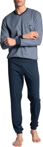 Calida Men's Relax Choice Supima Cotton Pajama Pant Set, 42167, Indigo Mood, 2XL in Saudi Arabia