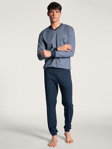 Calida Men's Relax Choice Supima Cotton Pajama Pant Set, 42167, Indigo Mood, 2XL in Saudi Arabia