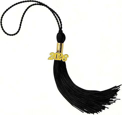 2026 Tassel Graduation with Gold Charm Black and Gold 2026 Tassel Charms for Graduation Cap for Decoration Memorial Tassels for Cap Decoration for Graduations Ceremony Gifts for Graduates in Saudi Arabia