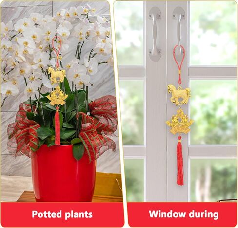 Year of The Horse Tassel Pendants, 6pcs Horse Hanging Charms, Chinese New Year Decorations, Feng Shui Ornament, Home Decor, Bonsai Tree Decor, Style 2 in Saudi Arabia