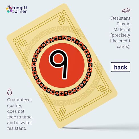 Number 9 Wealth Feng Shui Amulet Card, Symbol for Prosperity Completion and Rising Influence in Period 9, Pocket Talisman for Abundance, Made in USA (2 Pack) in Saudi Arabia