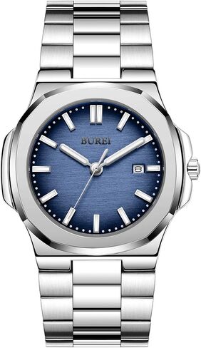 BUREI Men Watches Gifts for Men Fashion Stainless Steel Analog Quartz Waterproof Watches for Mens in Kuwait