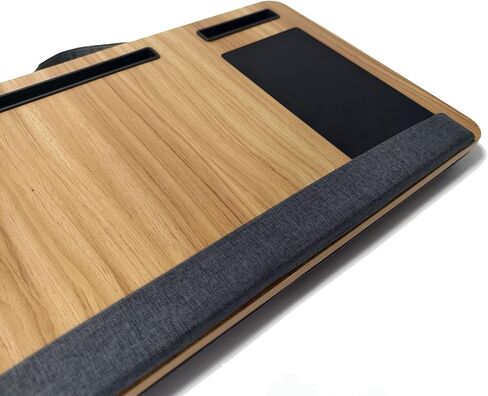 مكتب خشبي مع وسادة، حل للعمل من المنزل، خفيف الوزن، يناسب كمبيوتر محمول يصل إلى 17 بوصة، حامل خفيف الوزن مع وسادة معصم ناعمة، وسادة كمبيوتر محمول للأريكة in Kuwait