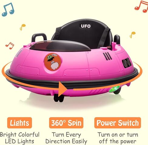 12V Electric Ride on Bumper Car for Toddlers, Kids Bumper Car with Remote Control, 360 Degree Spin, 3 Speed, LED Lights, Dual Joysticks, Safety Belt for 18+ Months Kids, Green in Kuwait