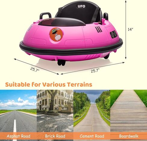 12V Electric Ride on Bumper Car for Toddlers, Kids Bumper Car with Remote Control, 360 Degree Spin, 3 Speed, LED Lights, Dual Joysticks, Safety Belt for 18+ Months Kids, Green in Kuwait