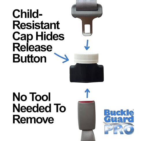 غطاء زر حزام الأمان Buckle Guard PRO (عبوتان باللون الأسود) يمنع الأطفال والبالغين المعاقين من فتح حزام الأمان أثناء الركوب في مركبة آلية in Saudi Arabia