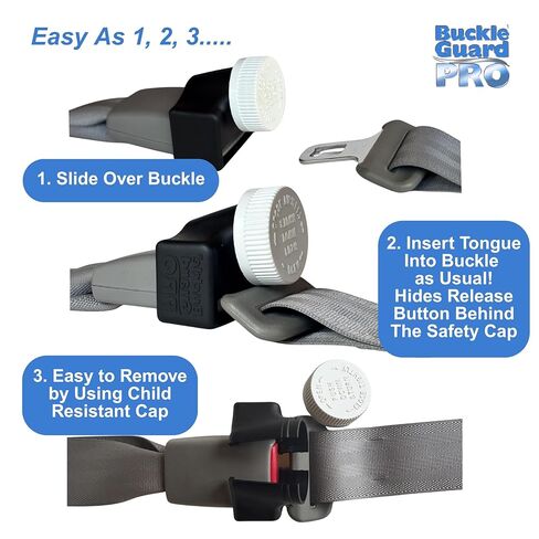غطاء زر حزام الأمان Buckle Guard PRO (عبوتان باللون الأسود) يمنع الأطفال والبالغين المعاقين من فتح حزام الأمان أثناء الركوب في مركبة آلية in Saudi Arabia