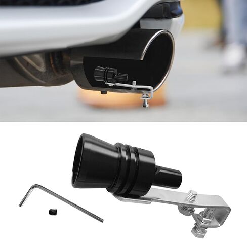 Car Turbo Whistle, Exhaust Whistle, Aluminum Car Turbo Sound Simulator, Universal Modification Accessories Vehicle Blow Valve Tip Metal Simulation Muffler for Most Cars Sedans Motorcycles (L) in Saudi Arabia
