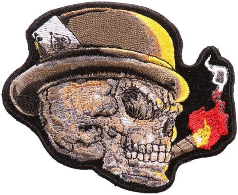 Hot Leathers PPA9723 Cigar Skull 4"x3" Patch - 4 Width x 3 Height Inches in Saudi Arabia