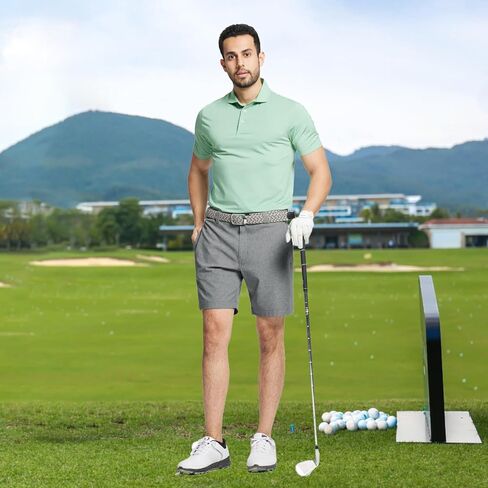 M MAELREG Golf Shorts Men 7 inch 9 inch Lightweight Dry fit Stretch Flat Front Casual Sport Heather Hybrid Flex Mens Shorts in Saudi Arabia