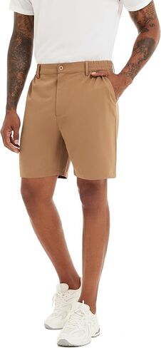 شورت جولف Lzzidou رجالي مقاس 7 بوصات، قابل للتمدد خفيف الوزن وسريع الجفاف، شورت كاجوال مع جيوب للعمل والعمل in Kuwait