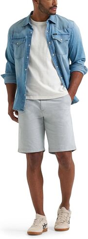 Lee Men's Extreme Motion Flat Front Short, Desert Sage Chambray, 34 in Saudi Arabia