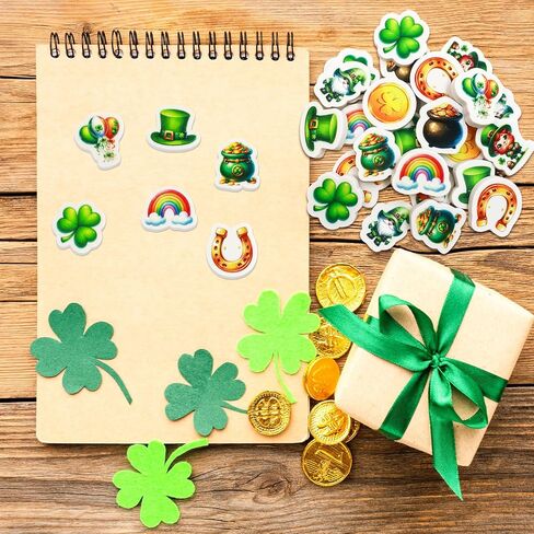 Ceiba Tree St.Patrick's Day Erasers 60Pcs Happy St.Patrick's Day Shamrock Mini Erasers Bulk for Kids School Gifts Student Classroom Prizes Homework Rewards in Saudi Arabia