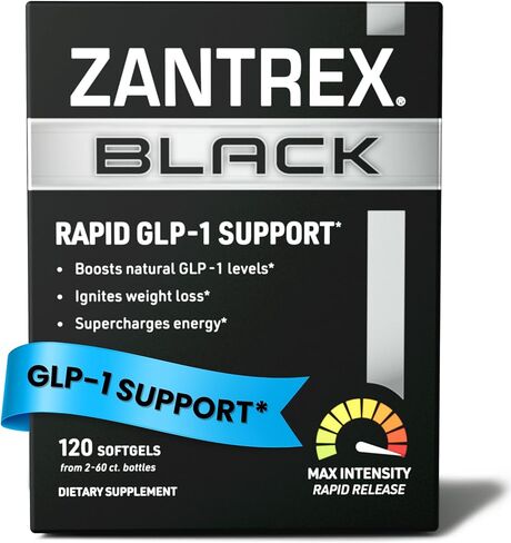 زانتريكس بلاك - حبوب المكملات الغذائية المنشطة لإدارة الوزن - مكونات معتمدة سريريًا - مكملات غذائية - 60 عددًا (عبوة من قطعة واحدة) in Saudi Arabia