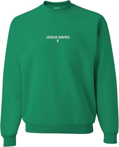 Go All Out Jesus Saves Mens Youth Sweatshirt Crewneck in Saudi Arabia