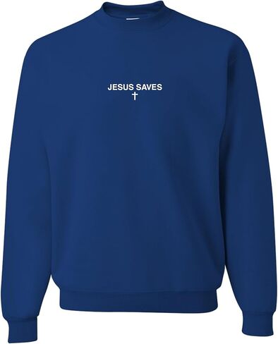 Go All Out Jesus Saves Mens Youth Sweatshirt Crewneck in Saudi Arabia